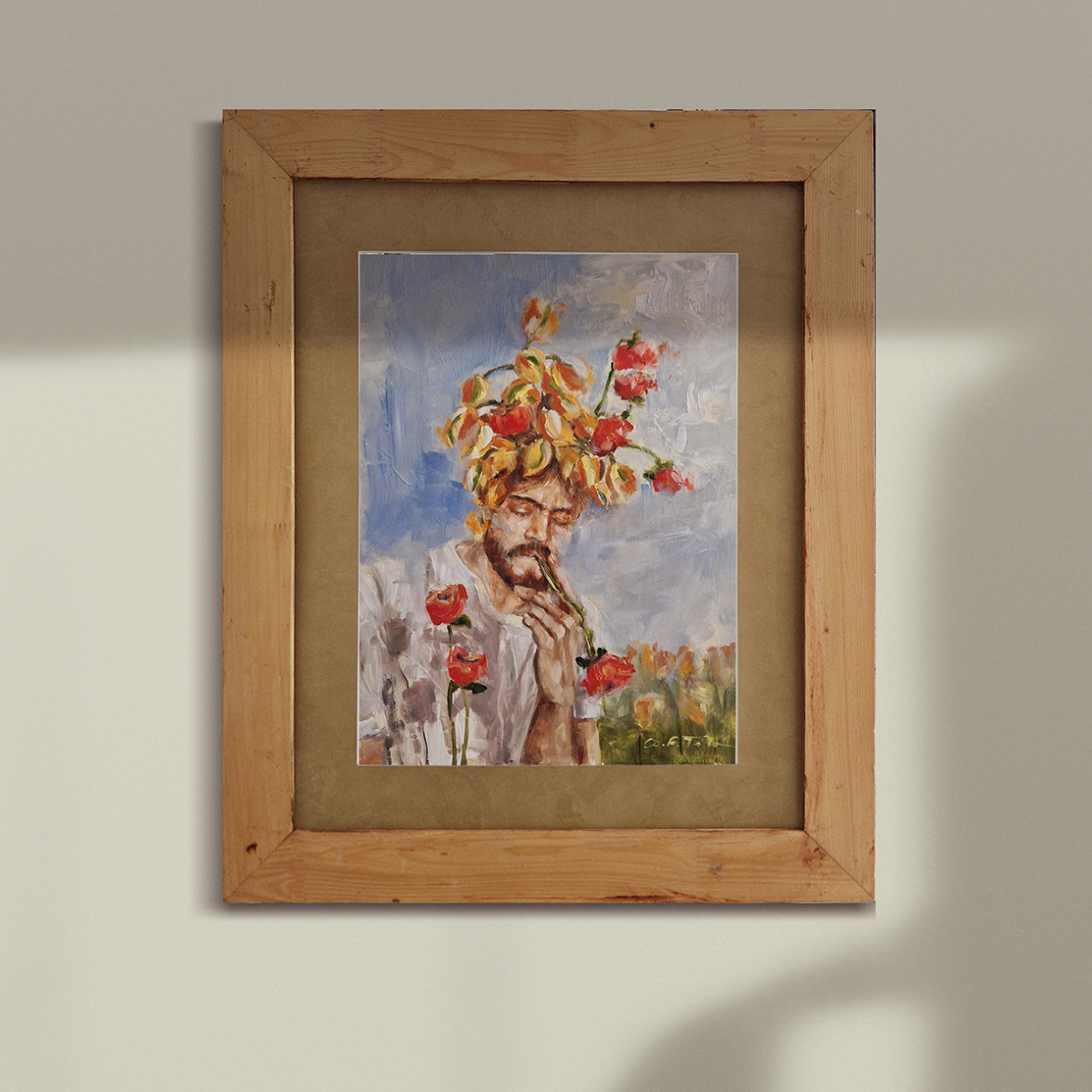 Pintura al óleo sobre tabla 'Permitido Fumar'