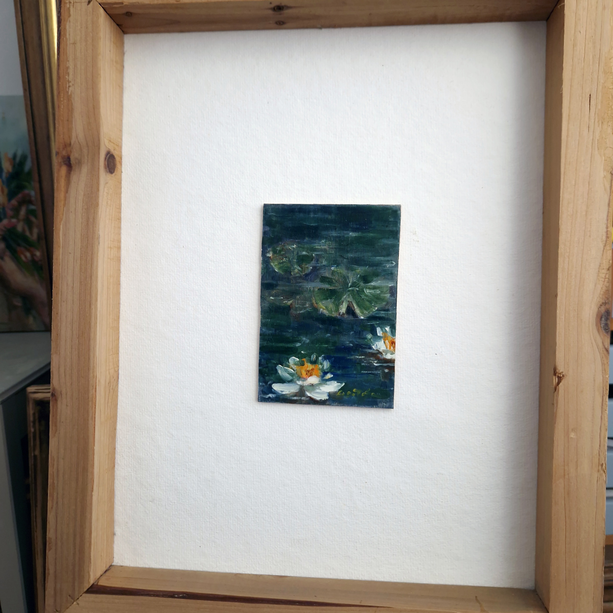 Pintura al óleo sobre tabla 'Blanco y agua'