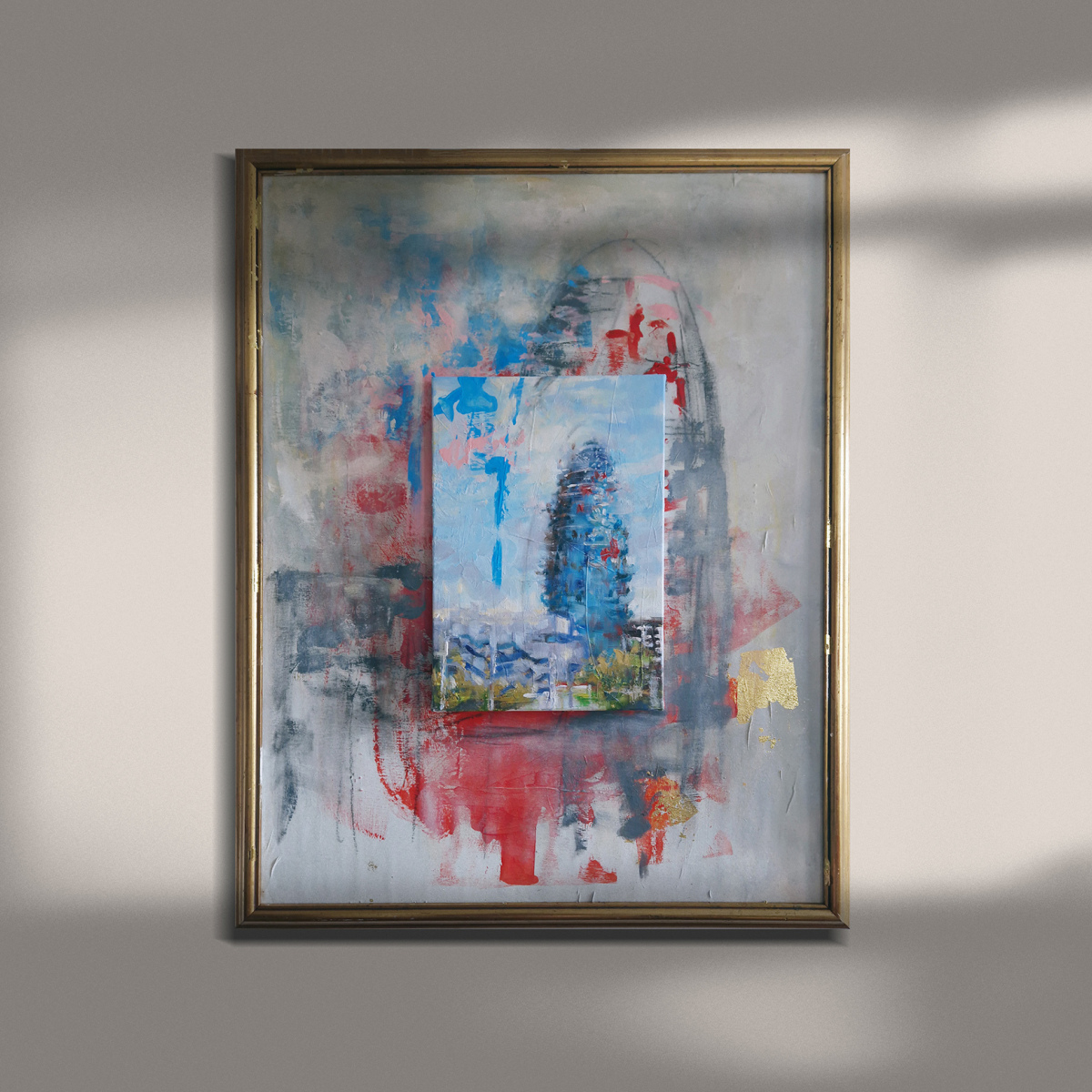 Pintura al óleo sobre lienzo 'Torre Agbar'