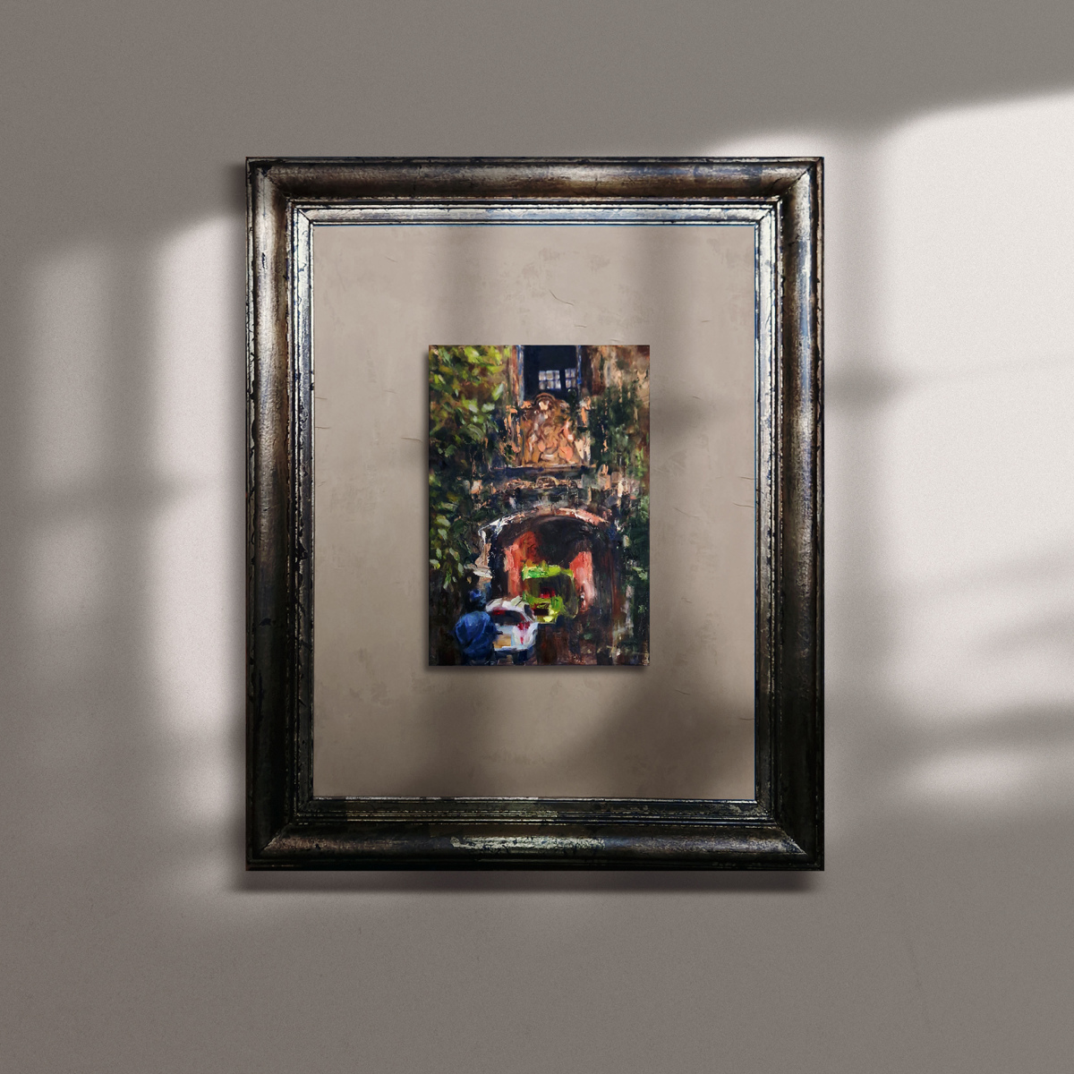 Pintura al óleo sobre lienzo 'Drive in Tissamaharama'