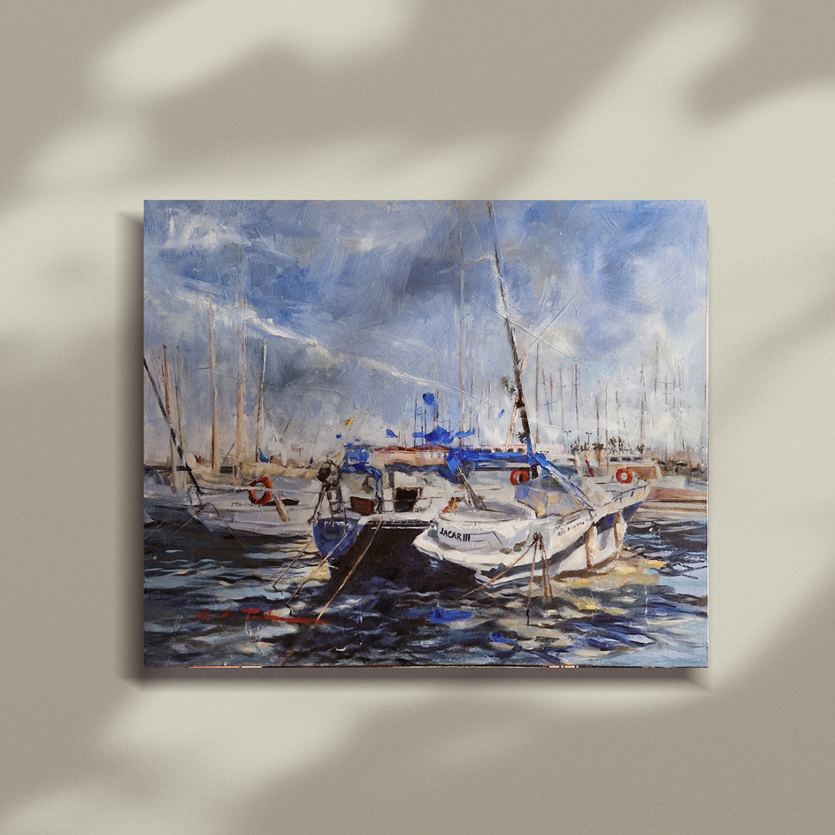 Pintura al óleo sobre lienzo 'Tarde de Bastones' (VENDIDA)