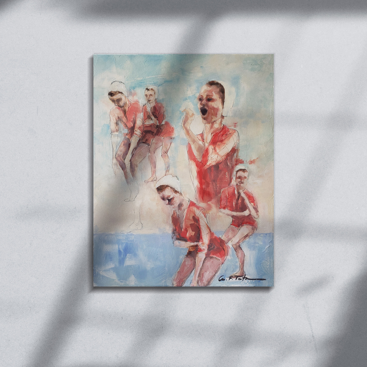 Pintura al óleo sobre lienzo 'Milk' (2º de tríptico)