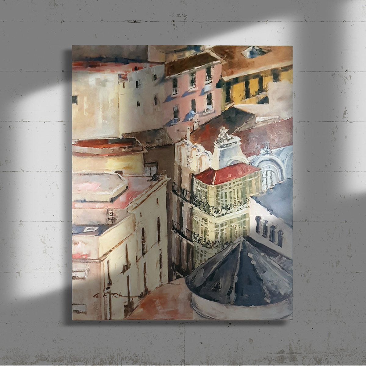 Pintura al óleo sobre lienzo 'Del Gótico al Modernismo' (VENDIDA)