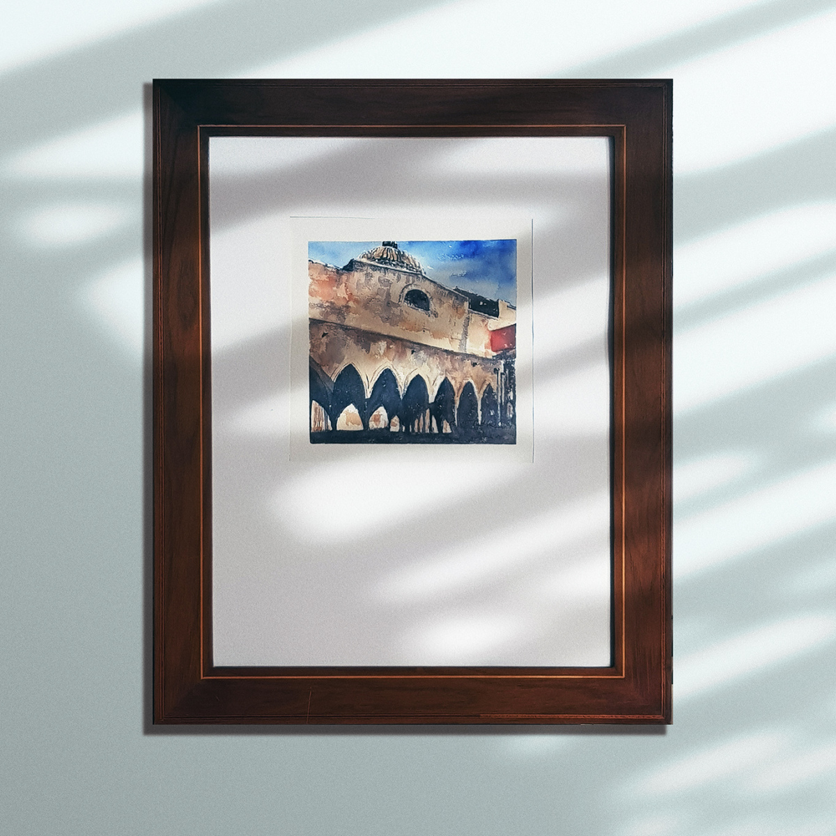 Pintura a la acuarela sobre papel 'Claustro en la Sombra' (VENDIDA)