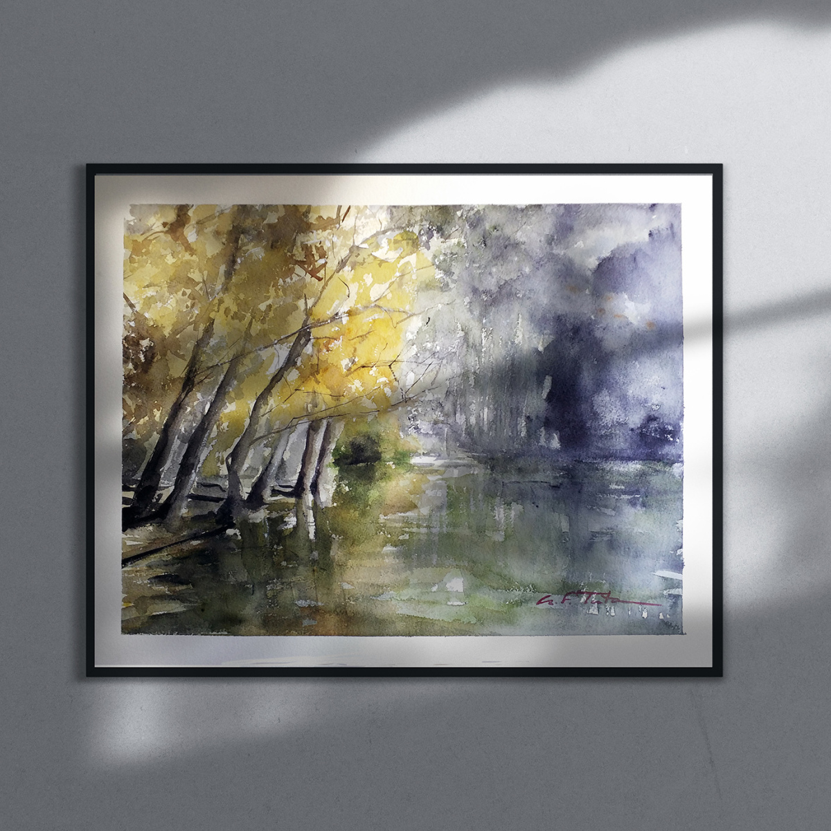 Pintura a la acuarela sobre papel 'Vall d'Àneu'