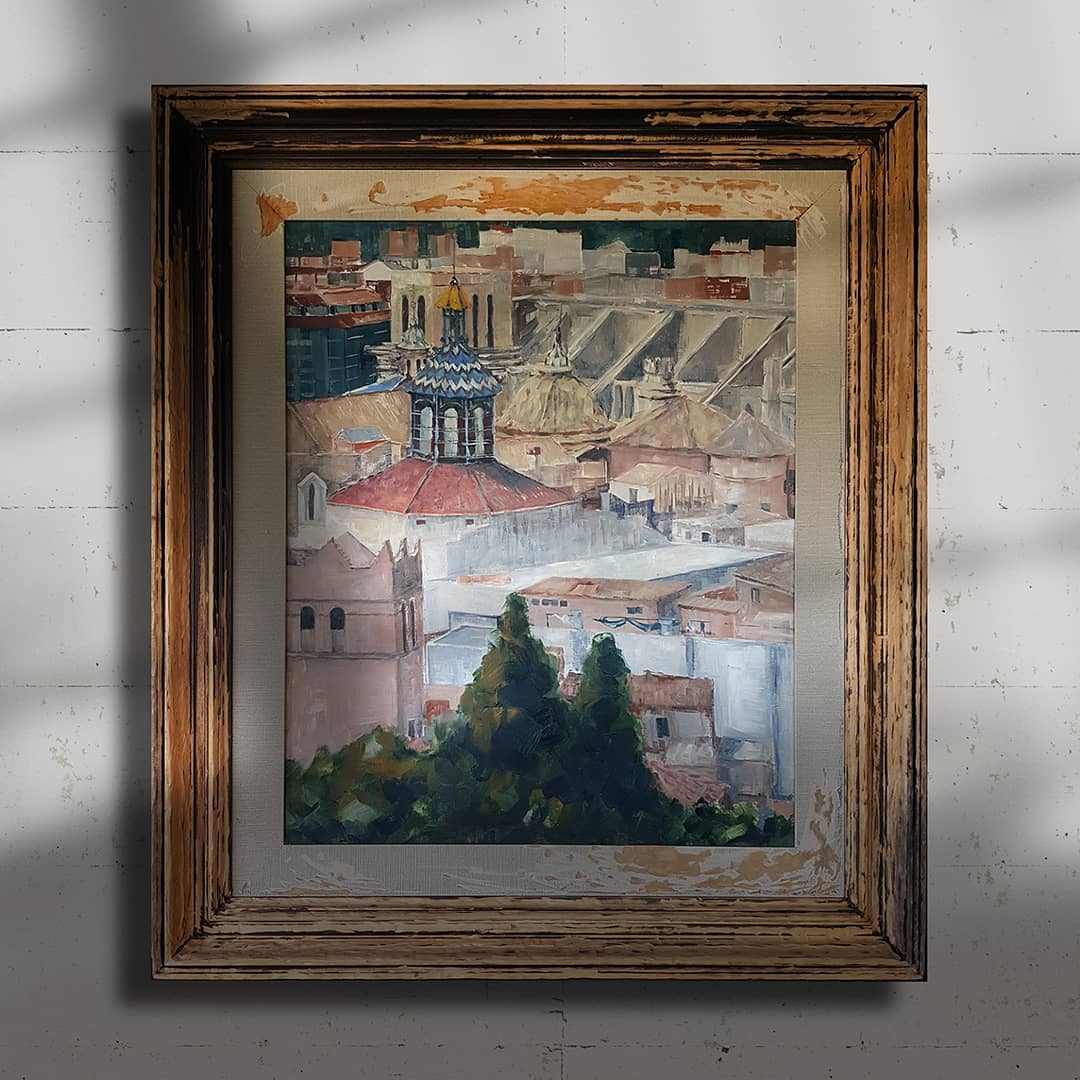Pintura al óleo sobre tabla 'Eclecticismo Arquitectónico' (VENDIDA)