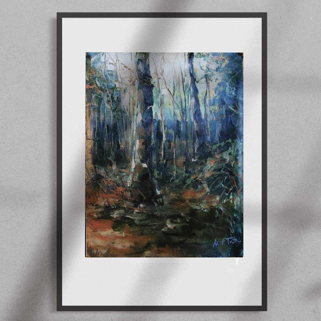Pintura al óleo sobre papel 'Camino en el Bosque' (VENDIDA)