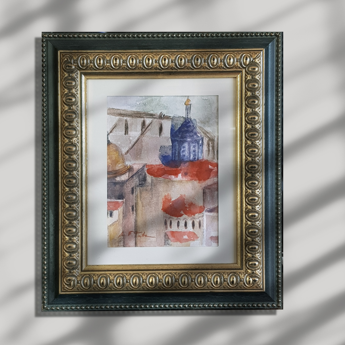 Pintura a la acuarela sobre papel 'Reflejos de Arquitectura' (VENDIDA)
