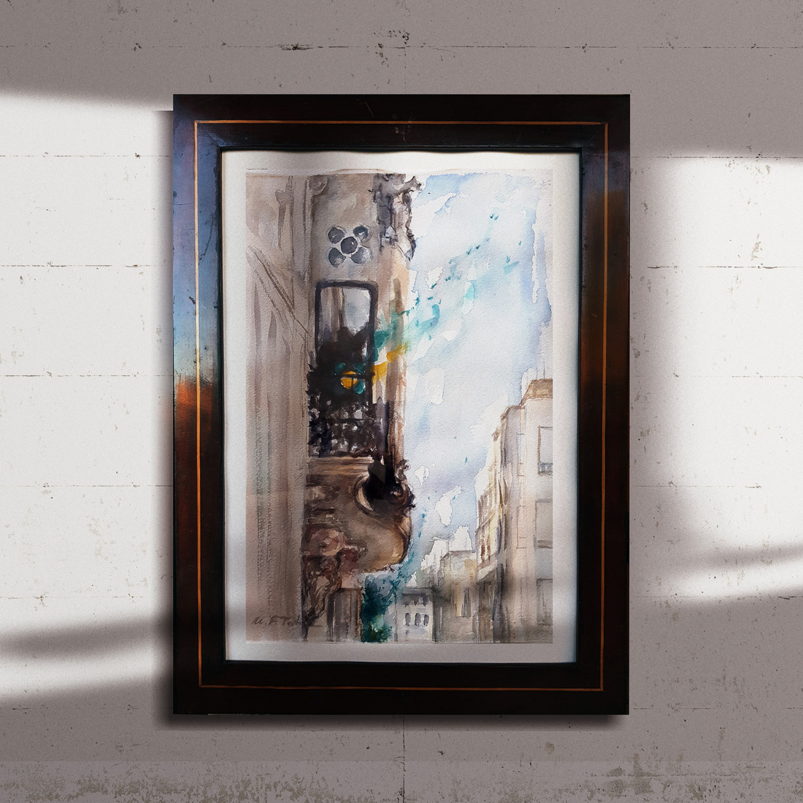 Pintura a la acuarela sobre papel 'Casa Bau' (VENDIDA)