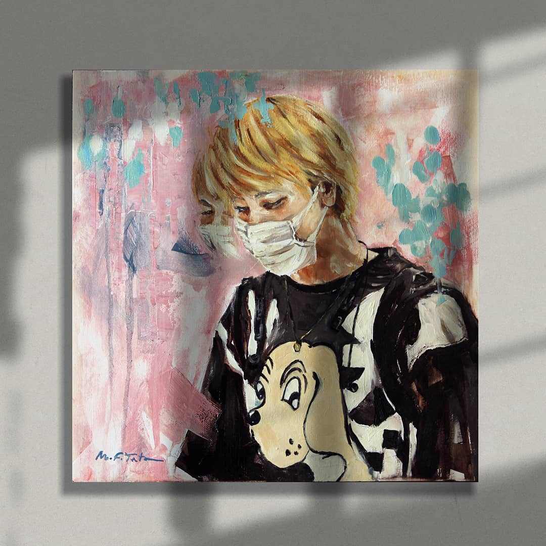 Pintura al óleo sobre lienzo de madera 'Tiempos de Reflexión'
