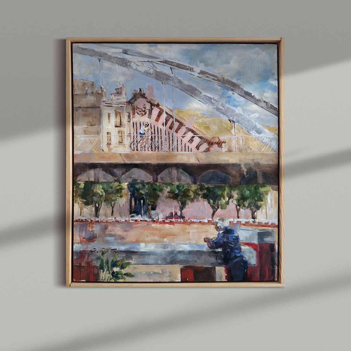Pintura al óleo sobre tabla 'Tres Planos'