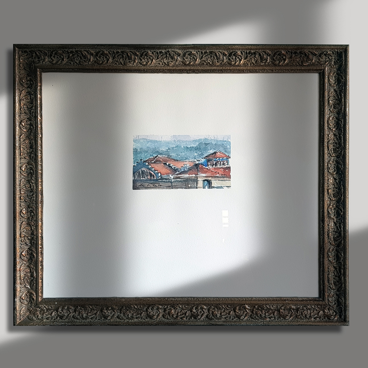 Pintura a la acuarela sobre papel 'Escorxador i Ventiladors'