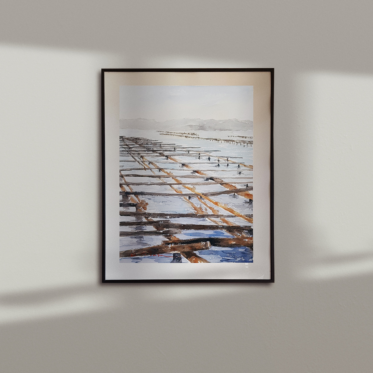 Pintura a la acuarela sobre papel 'Bellas Intervenciones'