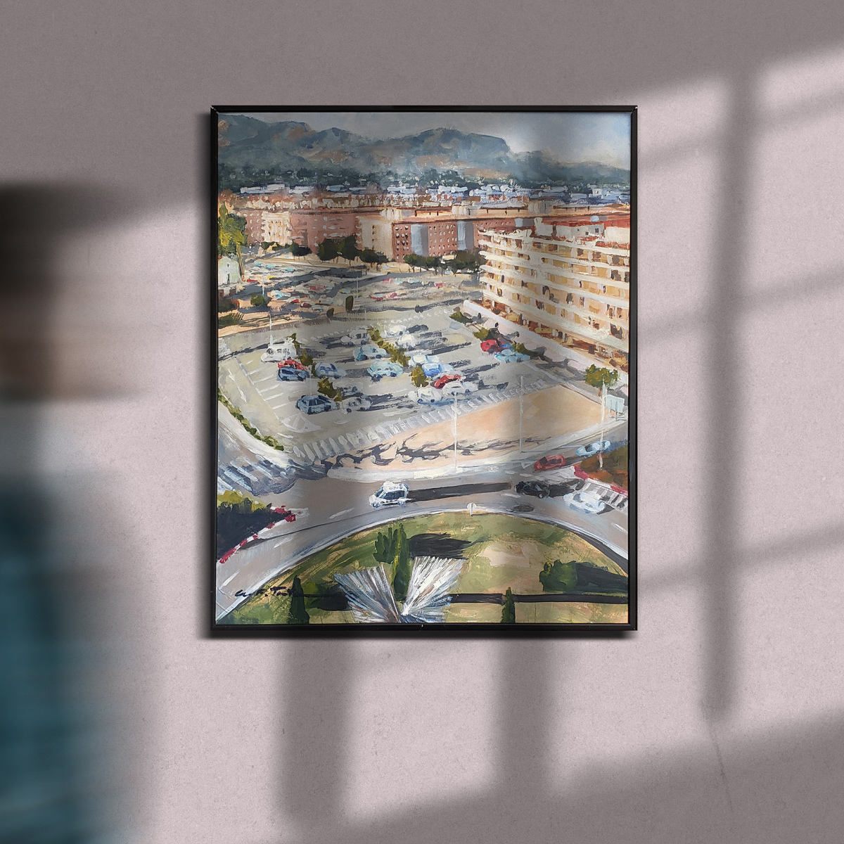 Pintura al óleo sobre tabla 'Sombras Alargadas'