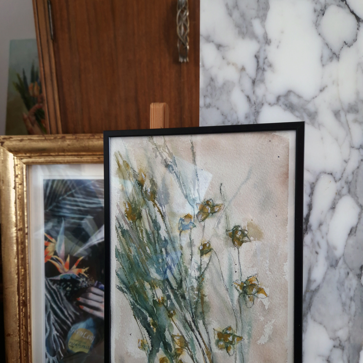 Pintura a la acuarela sobre papel 'Delicadeza'