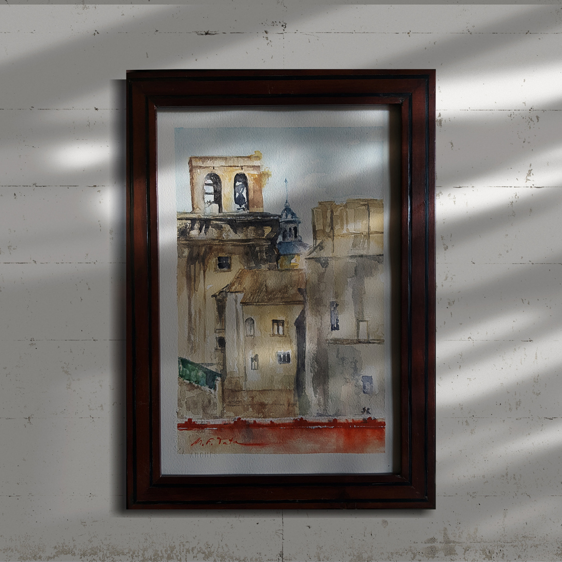 Pintura a la acuarela sobre papel 'Tímida Cúpula' (VENDIDA)