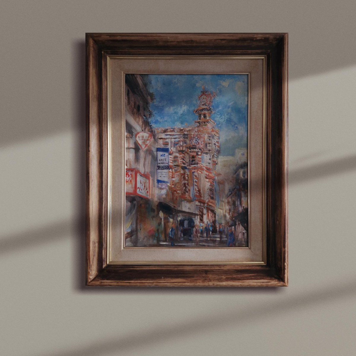 Pintura al óleo sobre tabla 'La Mezquita Roja'