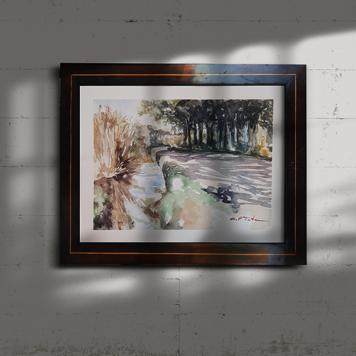Pintura a la acuarela sobre papel 'Camino de Vuelta' 