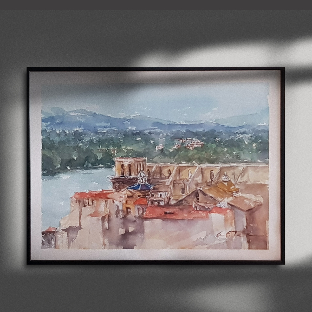 Pintura a la acuarela sobre papel 'La Catedral del Riu' (VENDIDA)