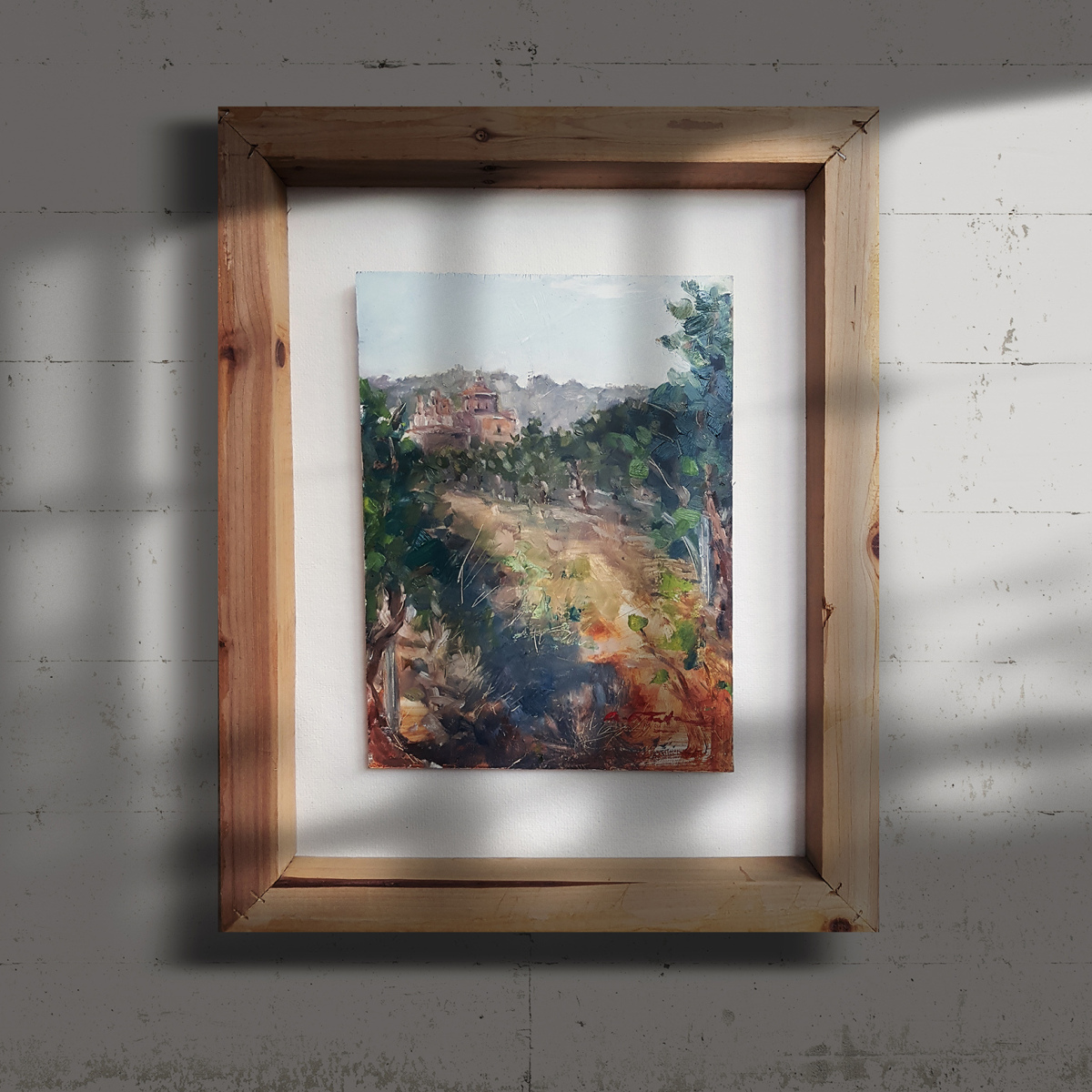 Pintura al óleo sobre tabla 'Entre Viñedos' (VENDIDA)